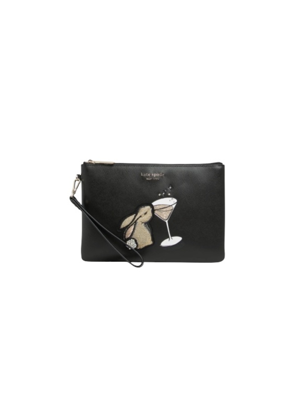 Kate Spade Bun bun embroidered leather Z clutch